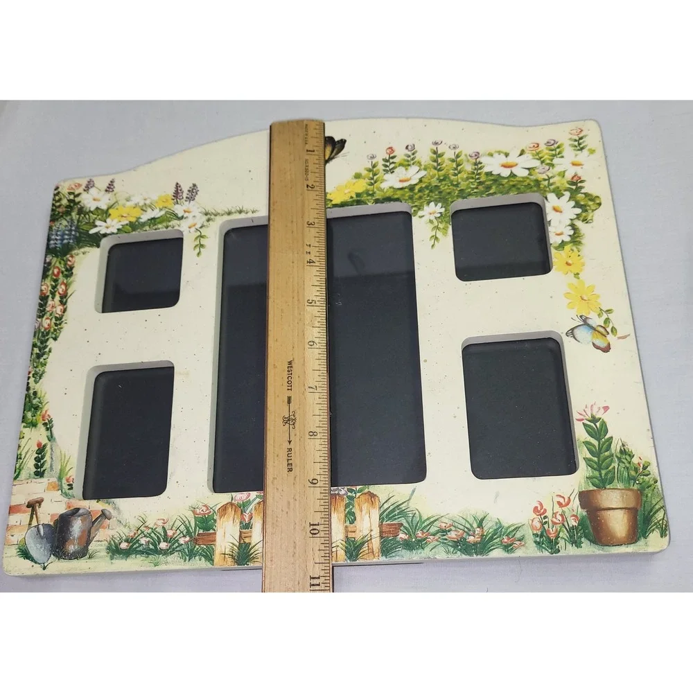 Garden Collage‎ Picture Frame Cream Floral Butterfly Vintage Cottagecore